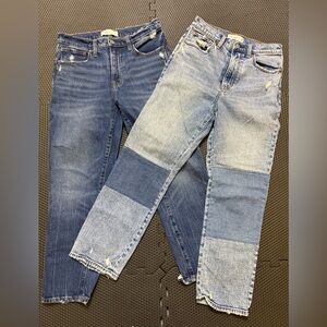 2-Pair Abercrombie High and Mid Rise Jeans Bundle Size 28